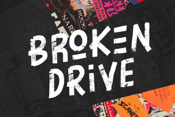 Broken Drive: A Bold and Rough Textured Font for Editorial Impact